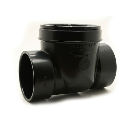 Thrifco Plumbing 4 Inch ABS Backwater Valve with DWV Hubs 6415309